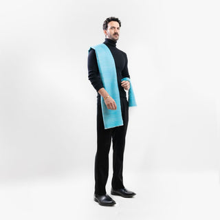 Blue Cashmere Stole for Men - Premium Luxury Gift
