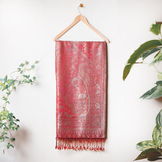 Luxury Red Mulberry Silk Stole - Perfect Elegant Gift