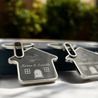 Personalised Couple House Keychain Set - Meaningful Custom Gift