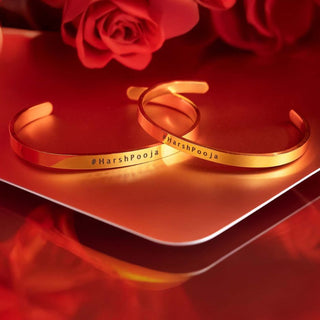 Personalised Matching Couple Bracelets - Custom Engraved for Two
