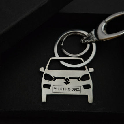 Custom Personalised Car Keychain with Name & Number