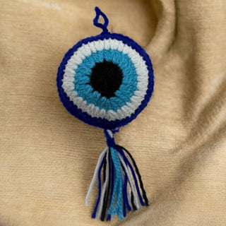 Evil Eye Car Décor Charm – Handmade Crochet