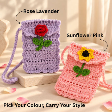 Handmade Crochet Flower Sling Bag