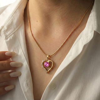 Lustre Heart Birthstone Necklace