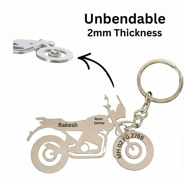 Custom Personalised Bike Keychain with Name & Number