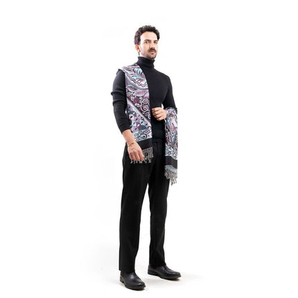 Classic Blue Jamavar Stole - Versatile Cultural Gift