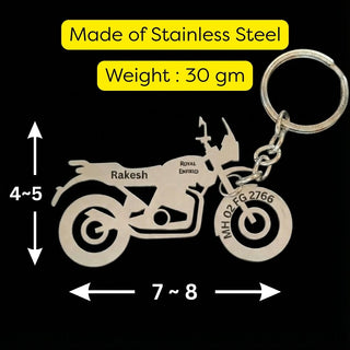 Custom Personalised Bike Keychain with Name & Number