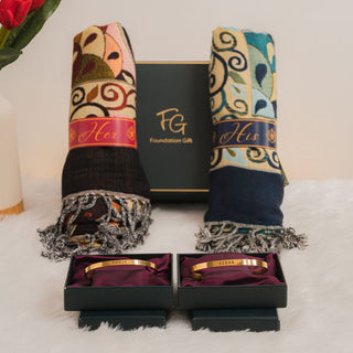 The Classic Couple Luxe Set – Stoles + Personalised Bracelets