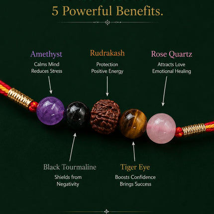 5 Natural Stone Rakhi