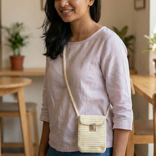 Handmade Crochet Sling Bag - Boho Chic Style