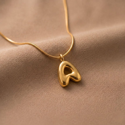 Bubble Initial Charm Necklace