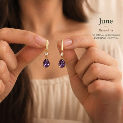 Facet Cut Birthstone Earrings