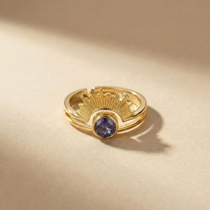 Radiant Halo Birthstone Ring