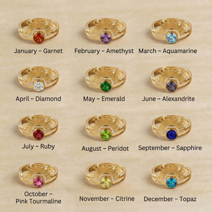 Radiant Halo Birthstone Ring