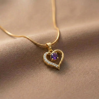 Lustre Heart Birthstone Necklace
