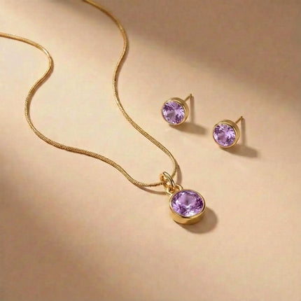 Birthstone Jewellery Set – Necklace & Earrings