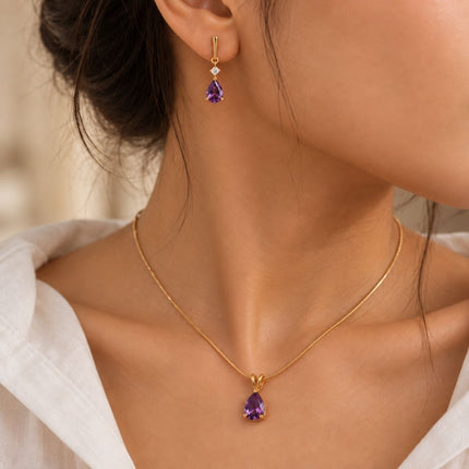 Facet Cut Birthstone Jewellery Set