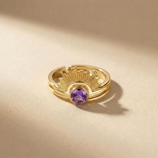 Radiant Halo Birthstone Ring