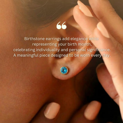 Birthstone Stud Earrings- Best Birthday Gift For Her