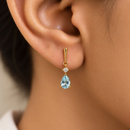 Facet Cut Birthstone Earrings