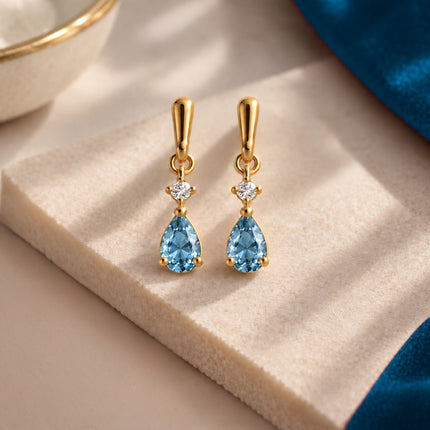 Facet Cut Birthstone Earrings
