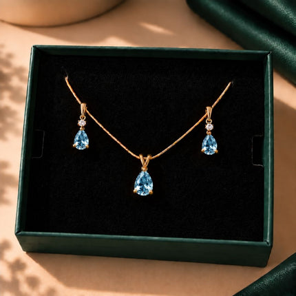 Facet Cut Birthstone Jewellery Set