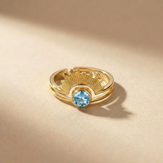 Radiant Halo Birthstone Ring
