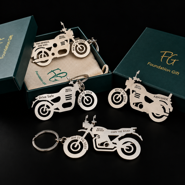 Personalised Royal Enfield Keychain - Custom Bike Lover Gift