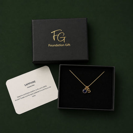 Birthstone Necklace with Her Initial - A Treasure She'll Love