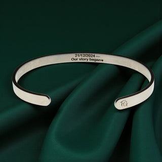 Personalised Matching Couple Bracelets - Custom Engraved for Two