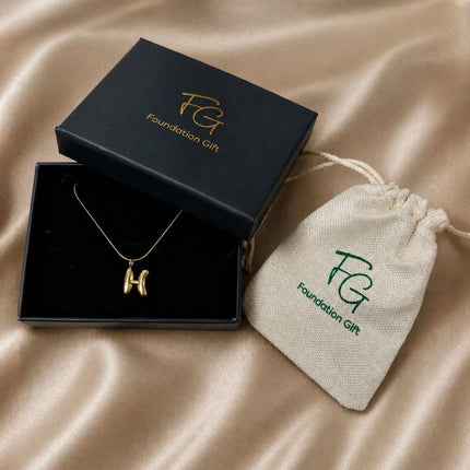 Bubble Initial Charm Necklace