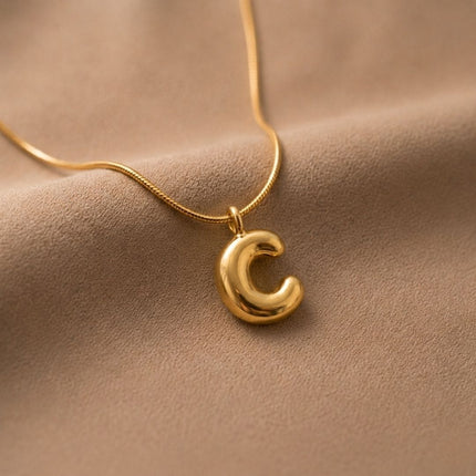Bubble Initial Charm Necklace