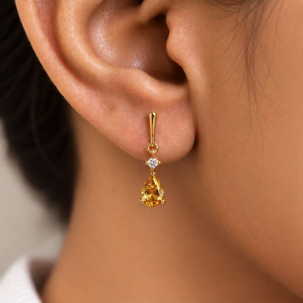 Facet Cut Birthstone Earrings