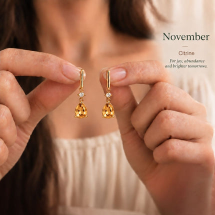 Facet Cut Birthstone Earrings