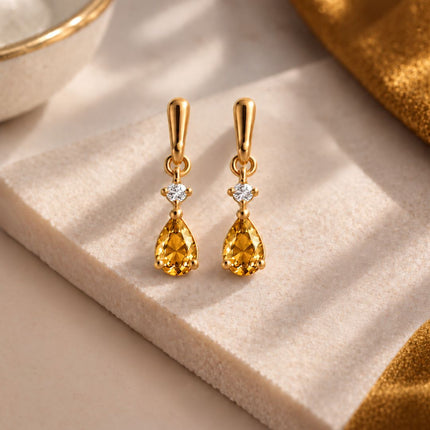 Facet Cut Birthstone Earrings