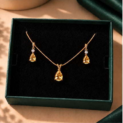 Facet Cut Birthstone Jewellery Set