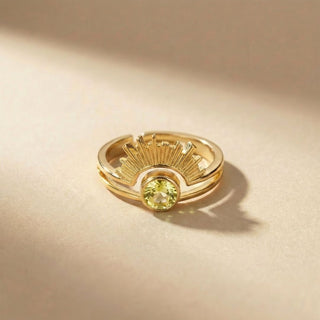 Radiant Halo Birthstone Ring