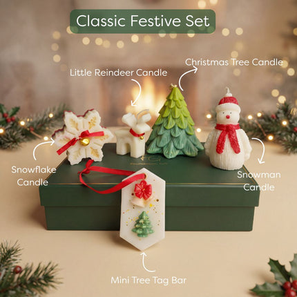 Scented Soy Wax Candles & Bar - Christmas Collection