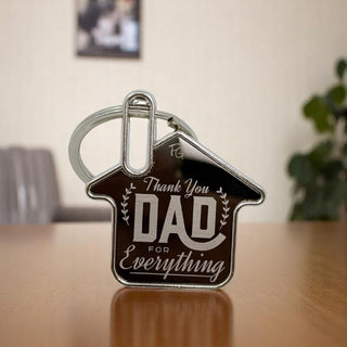 Thank You Dad House Keychain