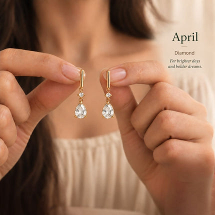 Facet Cut Birthstone Earrings