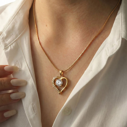 Lustre Heart Birthstone Necklace