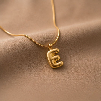 Bubble Initial Charm Necklace