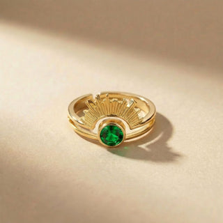 Radiant Halo Birthstone Ring