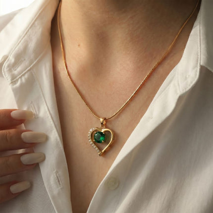 Lustre Heart Birthstone Necklace