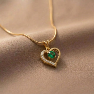 Lustre Heart Birthstone Necklace