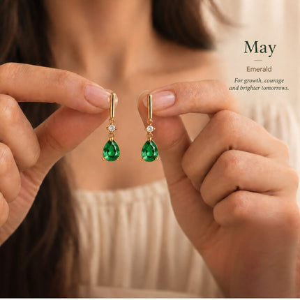 Facet Cut Birthstone Earrings