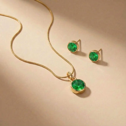 Birthstone Jewellery Set – Necklace & Earrings