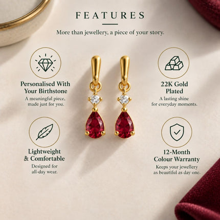 Facet Cut Birthstone Earrings