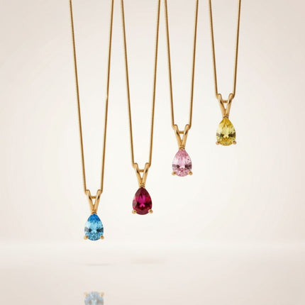 Facet Cut Birthstone Necklace
