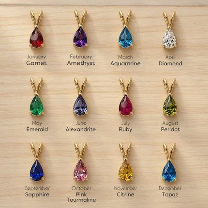 Facet Cut Birthstone Necklace